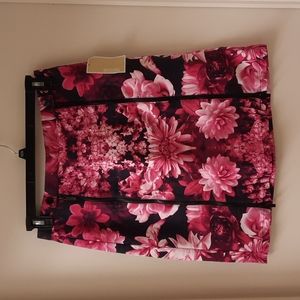 NWT, Michael Kors Neon Pink Floral Skirt